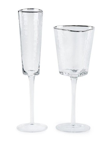 Бокал для вина Ice Evans 300 мл с серебристым кантом дизайнерский фужер REMY-DECOR (269462356)