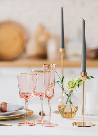 Бокал для вина Ice Evans 300 мл с золотым кантом дизайнерский фужер REMY-DECOR (269462367)