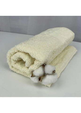 Рушник для обличчя махровий Vip Cotton Botan Туреччина 6399 молочний 50х90 см Febo комбінований