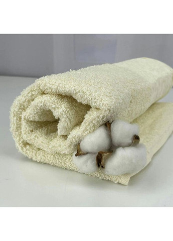 Рушник для обличчя махровий Vip Cotton Botan Туреччина 6399 молочний 50х90 см Febo комбінований