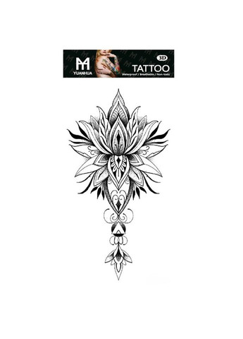 Временное тату водостойкое 3D большое Лотос FF-115 17.5х8.5 см No Brand (269368725)