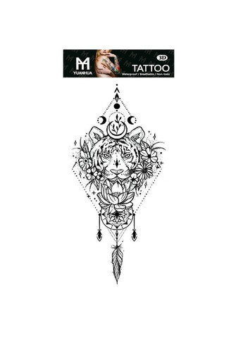 Временное тату водостойкое 3D большое Перо FF-108 17.5х8.5 см No Brand (269368764)