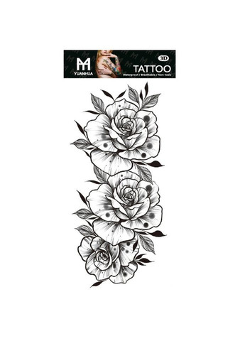Тимчасове тату водостійке 3D велике Три квітки FF-085 17.5х8.5 см No Brand (269368792)