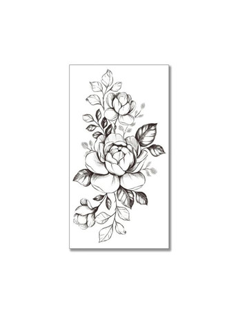 Временное тату водостойкое 3D большое Три цветка XQB-339 19,5х9 см No Brand (269455996)