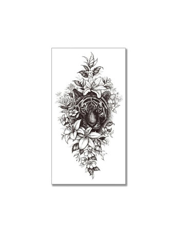 Тимчасовий тату водостійкий 3D великий Тигр XQB-357 19,5х10 см No Brand (269455843)