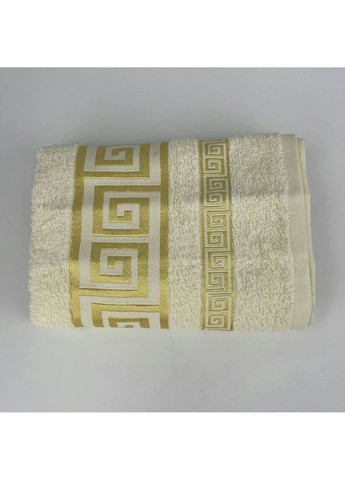 Полотенце для лица махровое Vip Cotton Grek Турция 6388 молочное 50х90 см Febo комбинированный