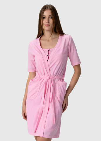 Рожевий демісезонний халат + сорочка Murat Kuzet