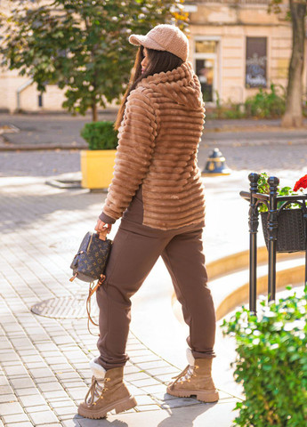 Прогулянковий жіночий спортивний костюм на флісі з хутряною кофтою Selim-tekstil (269459574)