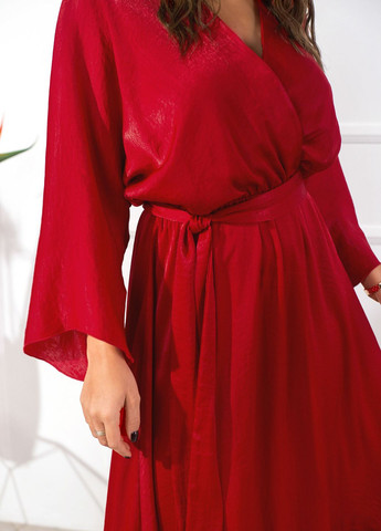 Красное праздничный шолковое платье No Brand однотонное