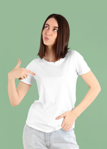 Біла літня жіноча футболка біла 44 з коротким рукавом Mishe 2100001
