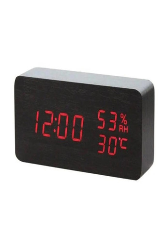 Електронний LED годинник з червоним підсвічуванням з гігрометром і термометром -862S VST (269696703)