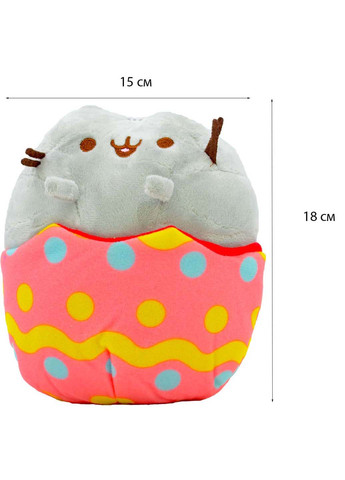 Набір м'яких іграшок Pusheen cat із серцем 21х25 см та Кіт у яйці 18х15 см S&T (269698288)