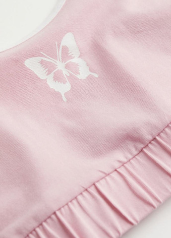 Светло-розовая всесезон трикотажный комплект топ + шорты H&M топ-шорти
