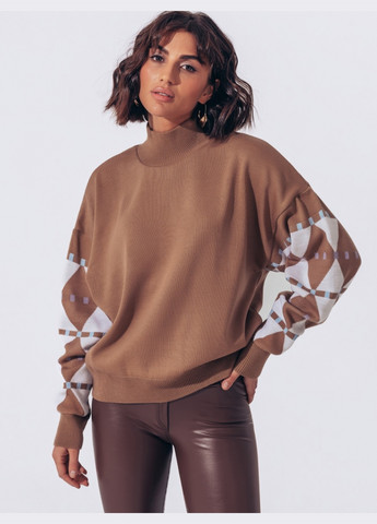 Бежевий светр дрібної в'язки бежевого кольору Dressa