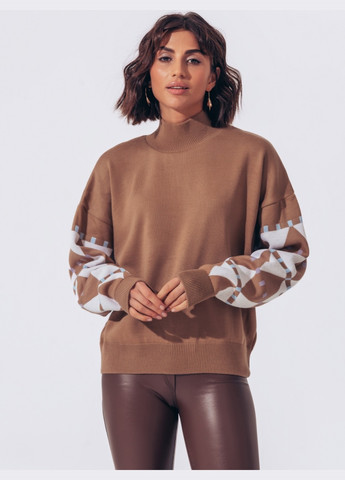 Бежевый свитер мелкой вязки бежевого цвета Dressa