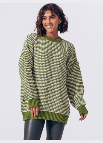Зеленый зелёный свитер мелкой вязки Dressa
