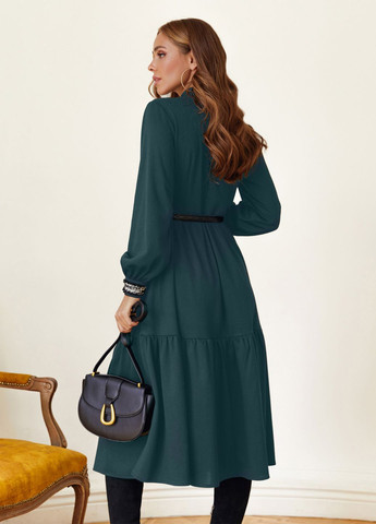 Смарагдова сукня-кльош темно-зеленого кольору довжини міді Dressa