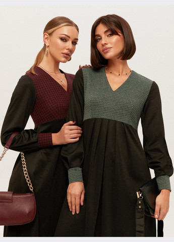 Черное платье-миди с расклёшенной юбкой чёрное Dressa