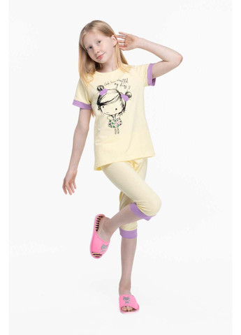 Желтая всесезон пижама для девочки Misenza
