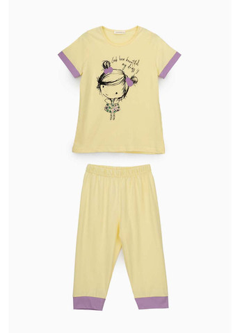 Желтая всесезон пижама для девочки Misenza
