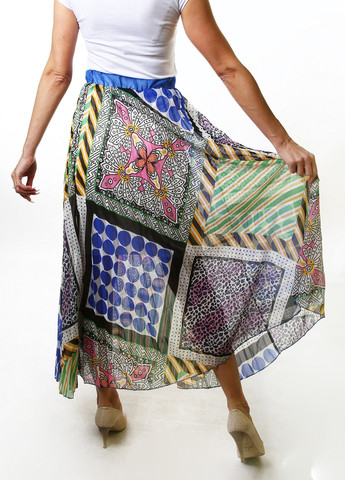 Разноцветная с абстрактным узором юбка Mtp