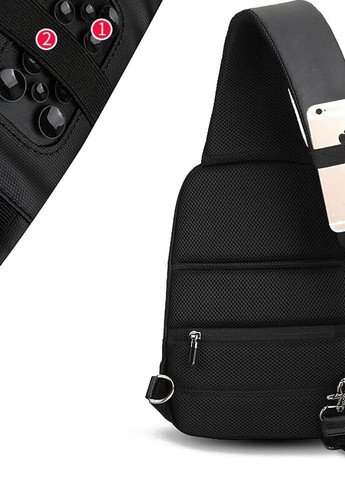 Рюкзак с одной лямкой (кросс боди) Mini Secret MR7056 с USB объем 6л. Черный (MR-7056-2206UA) Mark Ryden (270013886)
