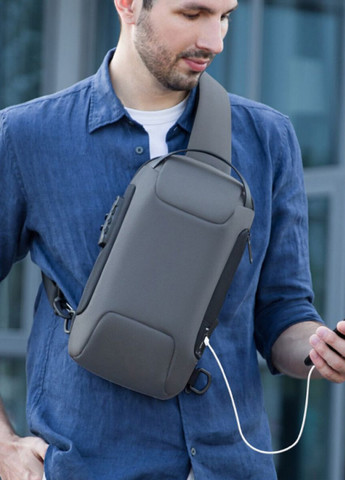 Рюкзак с одной лямкой (кросс боди) MR7116 с USB объем 8л. Серый (MR7116-07-2501UA) Mark Ryden (270013878)