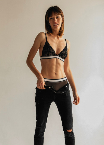 Чорний демісезонний комплект білизни з контрастними вставками moon black 1010/2010 Free Love Moon Black 1010/2010 black