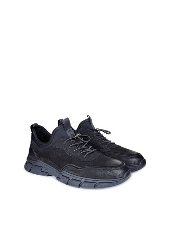 Черные повседневные мужские спортивные туфли на резиновых шнурках демисезон,,b2206n-2 черный, 39 Cosottinni на шнурках