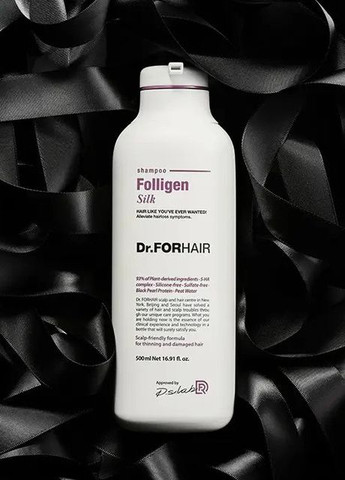 Шампунь для сухого та пошкодженого волосся Folligen Silk Shampoo 500мл Dr.Forhair (269999482)