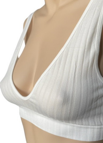 Бюстгальтер топ в рубчик XXS-M NED белый No Brand (269993165)