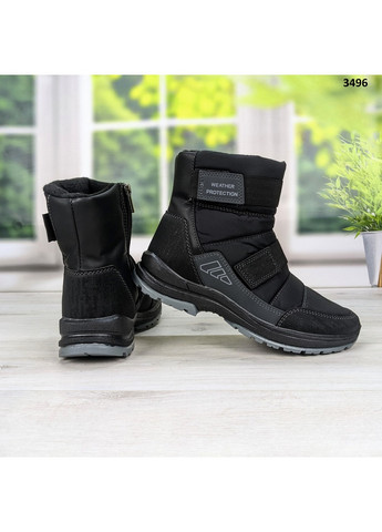 Черные зимние сапоги дутики мужские черные спортивного плана Paolla