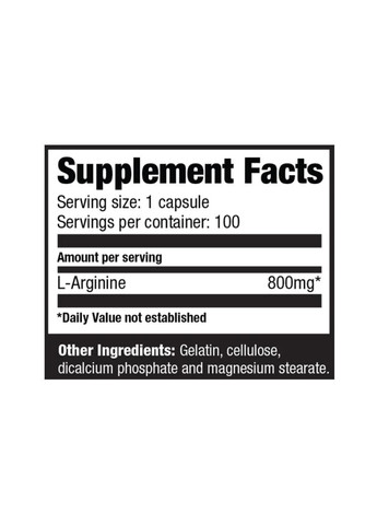 L-аргінін для відновлення Arginine Power 800 mg - 100 caps Ultimate Nutrition (270007876)