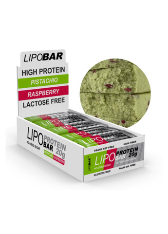 Протеїнові батончики - 20х50g Pistachio-Raspberry Lipobar (270007924)