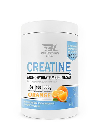 Креатин для росту м'язової маси Creatine monohydrate - 500g Orange Bodyperson Labs (270007852)
