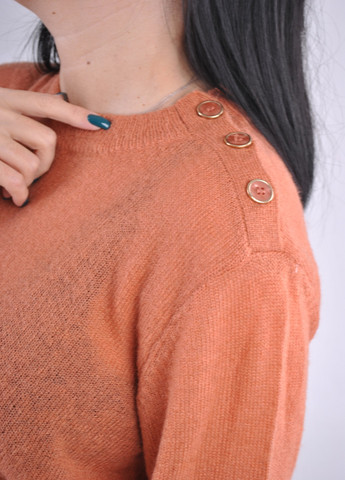 Лососевий демісезонний ажурний светр Fashion Club