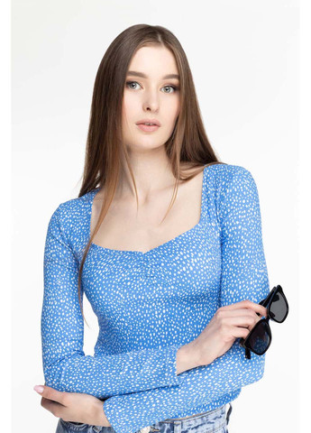 Синяя демисезонная блузка Firesh