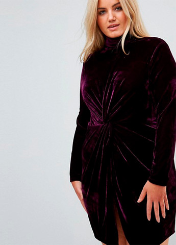 Фіолетова святковий, вечірня жіноча оксамитова міні сукня Fashion Union однотонна