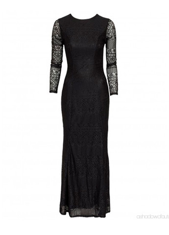 Черное праздничный женское макси платье с открытой спиной с открытой спиной Club L однотонное