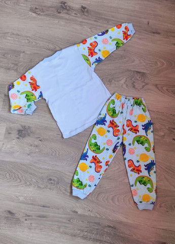 Комбінована всесезон піжама дитяча динозавр лонгслів + брюки No Brand