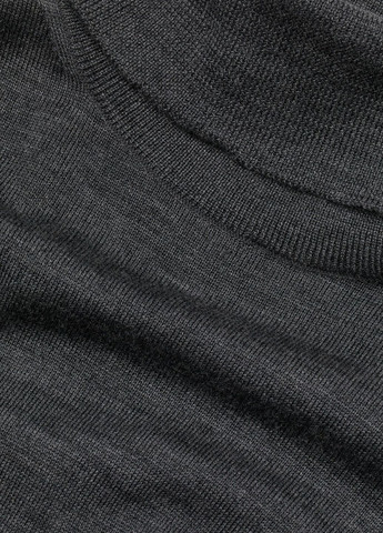 Темно-серый демисезонный свитер premium selection из мериносовой шерсти темно-серый повседневный демисезон джемпер H&M