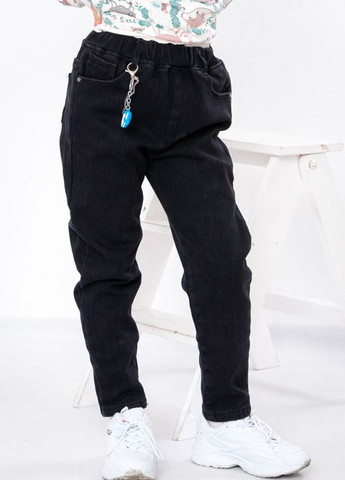 Черные зимние джинсы для девочки на флисе No Brand