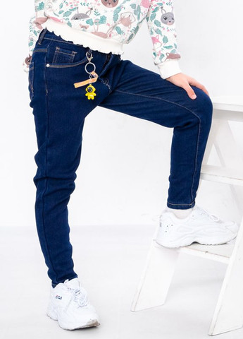 Синие зимние джинсы для девочки на флисе (подростковые) No Brand