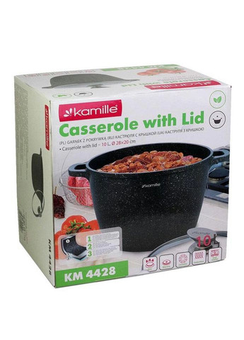 Кастрюля с крышкой KM-4428 10 л 28 см Kamille (270112535)