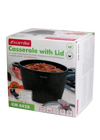 Кастрюля с крышкой KM-4428 10 л 28 см Kamille (270112535)