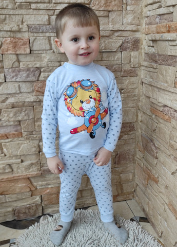 Комбинированная всесезон пижама детская со львом лонгслив + брюки No Brand