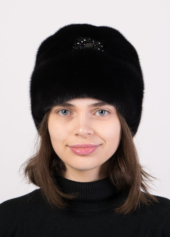 Жіноча зимова тепла норкова шапка Меховой Стиль рукавичка (270365806)