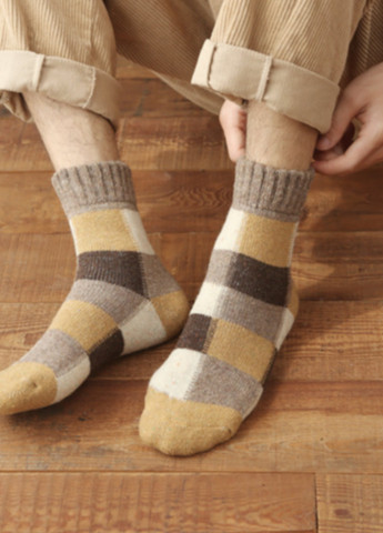 Вовняні шкарпетки теплі YIBATE 36-40 бежевий No Brand (270363797)
