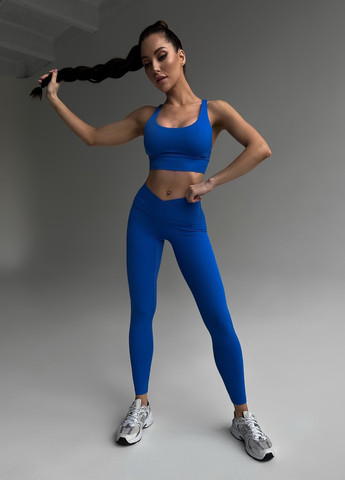 Синие демисезонные леггинсы женские для фитнеса Viki Voice