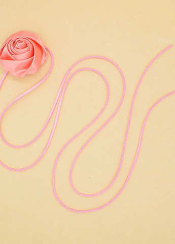 Чокер на шию Бутон Троянди рожевий з атласу на замшовому шнурку No Brand (270365607)